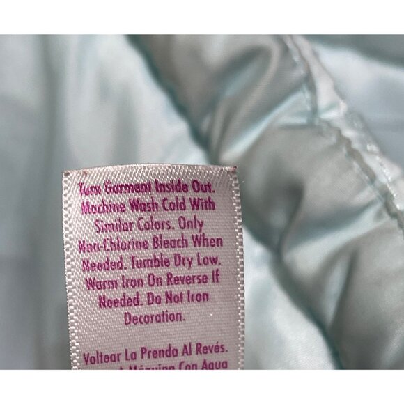 Justice Girl's Puffer Coat Jacket Size 10 Medium Aqua Blue Hood Full Zip READ - Picture 7 of 8